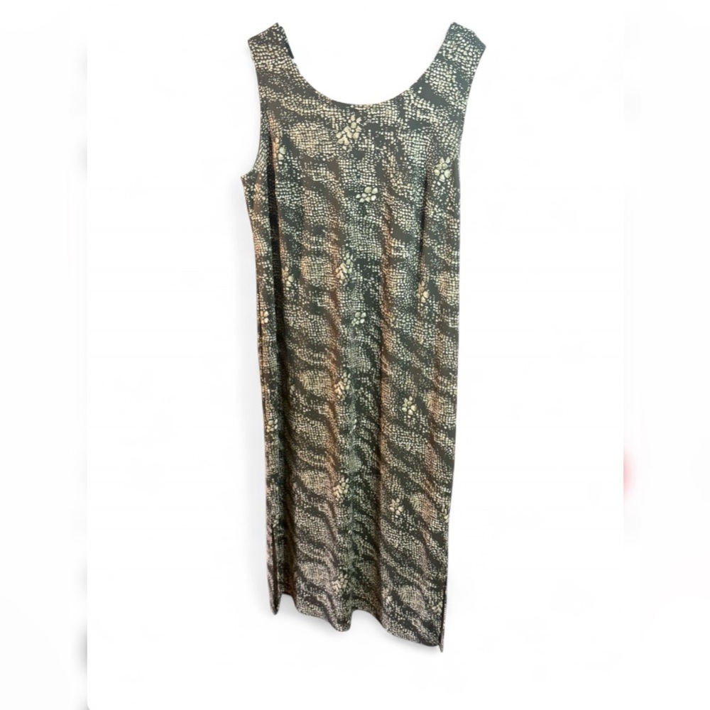 Vintage 90s Kathie Lee Brown and Gold Animal Print Shift Dress